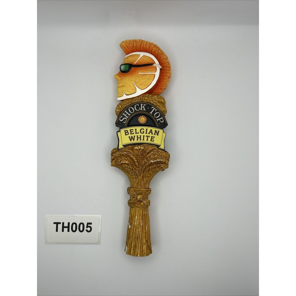Shock Top Belgian White 2 Sided Draft Beer Tap Handle Tapper Mancave Bar Pub